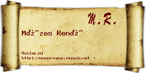 Mózes René névjegykártya